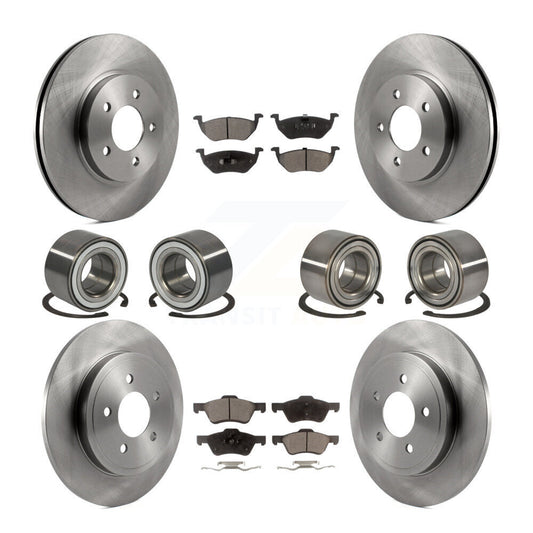 Bearing Brake Rotor & Pads Front Rear Kit (10Pc) For Ford Escape Mercury Mariner