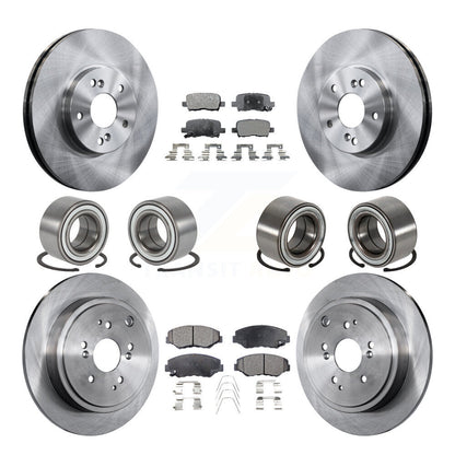 Bearing Disc Brake Rotor And Pad Front Rear Kit (10Pc) For 2005-2008 Honda Pilot