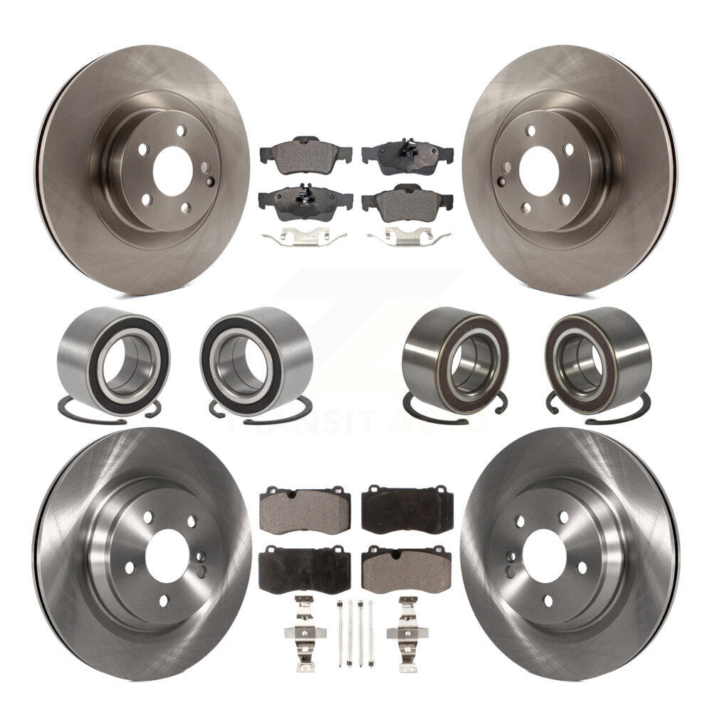 Bearings Disc Brake Rotors And Pads Front Rear Kit (10Pc) For Mercedes-Benz S350