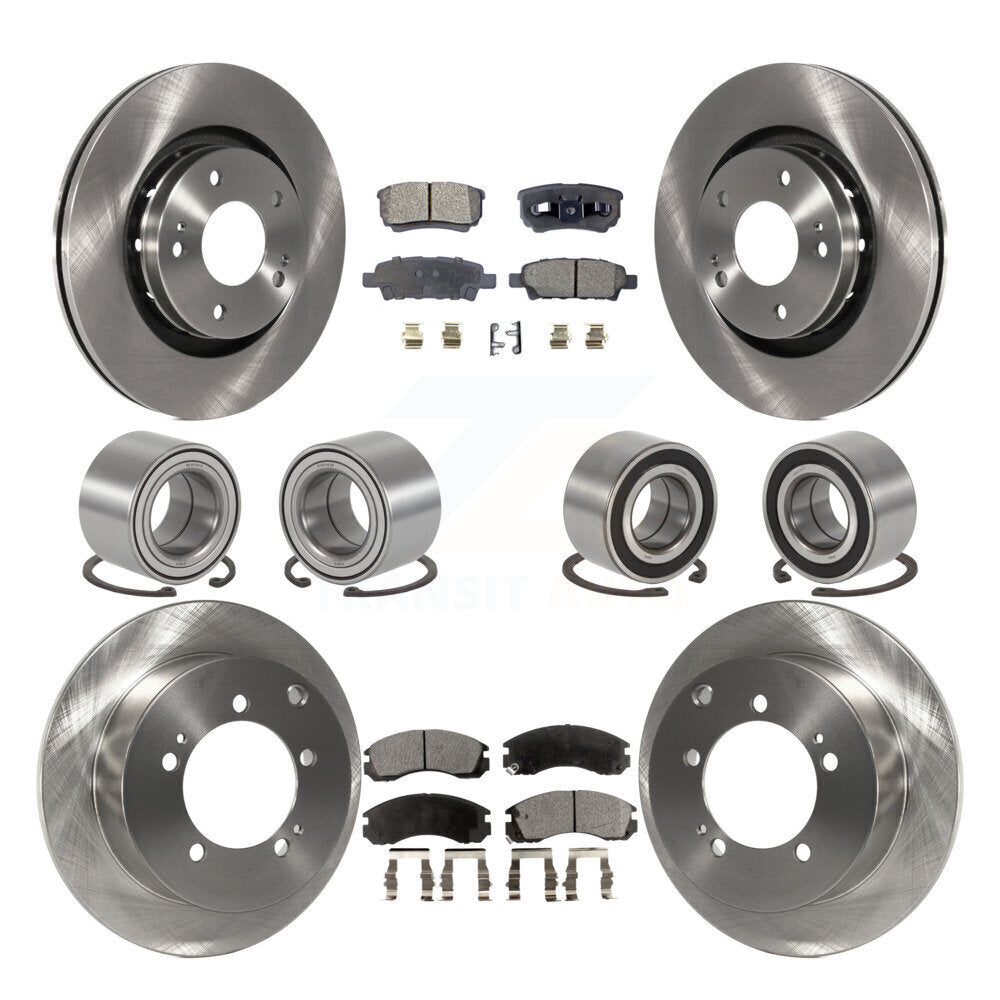 Bearing Brake Rotor Pad Front Rear Kit (10Pc) For 05-06 Mitsubishi Outlander AWD
