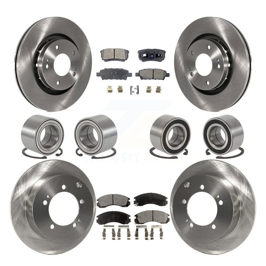 Bearing Brake Rotor Pad Front Rear Kit (10Pc) For 05-06 Mitsubishi Outlander AWD