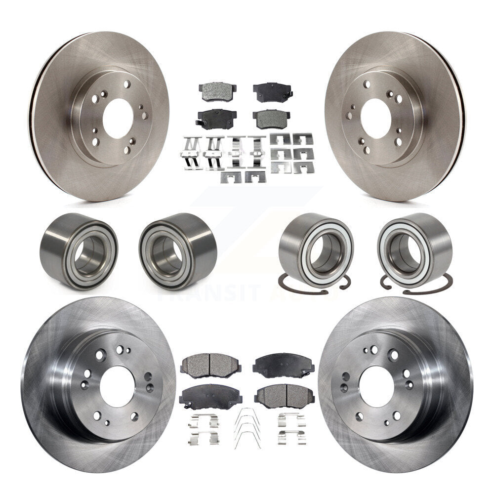 Bearings Disc Brake Rotors And Ceramic Pads Front Rear Kit (10Pc) For Honda CR-V