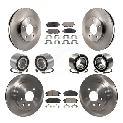 Bearing Brake Rotor & Pad Front Rear Kit (10Pc) For 2005-2006 Nissan X-Trail FWD