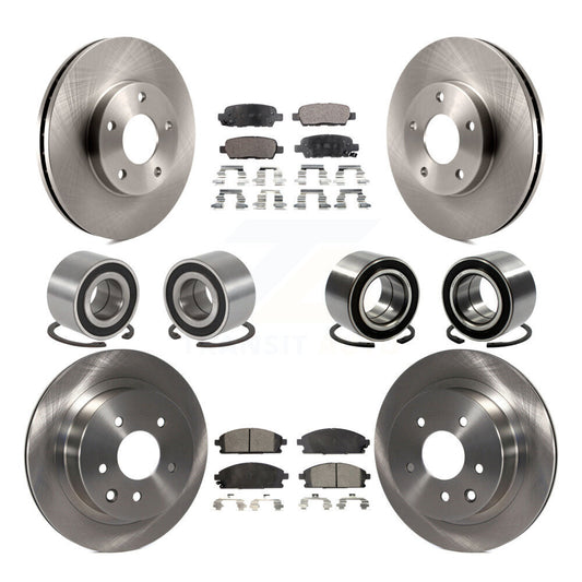 Bearing Brake Rotor & Pad Front Rear Kit (10Pc) For 2005-2006 Nissan X-Trail FWD