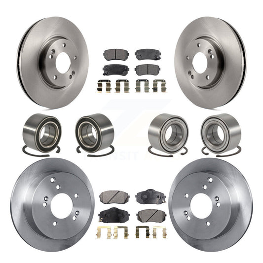 Bearing Brake Rotor & Pads Front Rear Kit (10Pc) For Hyundai Tucson Kia Sportage