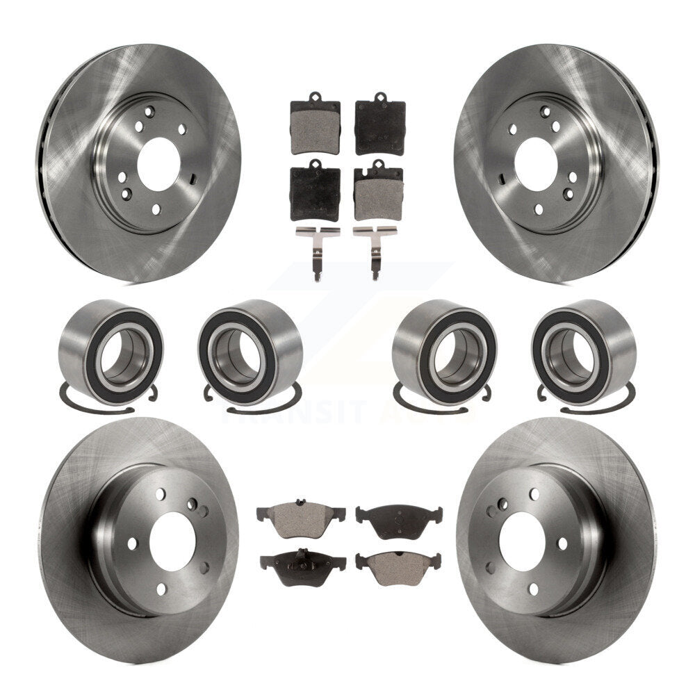 Bearings Disc Brake Rotors And Pads Front Rear Kit (10Pc) For Mercedes-Benz E320