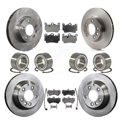 Bearings Disc Brake Rotors And Pads Front Rear Kit (10Pc) For Volkswagen Touareg