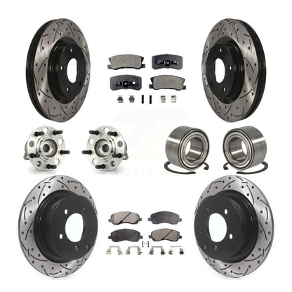 Hub Bearing Coat Brake Rotor Pads Front Rear Kit (10Pc) For Jeep Patriot Compass