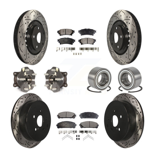 Hub Bearing Coated Brake Rotor & Pad Front Rear Kit (10Pc) For Toyota Highlander