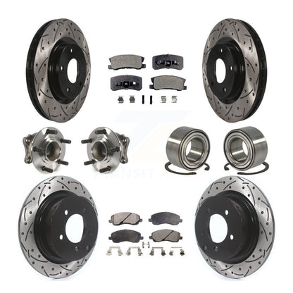 Hub Bearing Coat Brake Rotor Pads Front Rear Kit (10Pc) For Mitsubishi Outlander