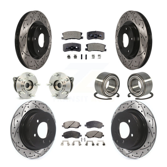 Hub Bearing Coat Brake Rotor Pads Front Rear Kit (10Pc) For Mitsubishi Outlander