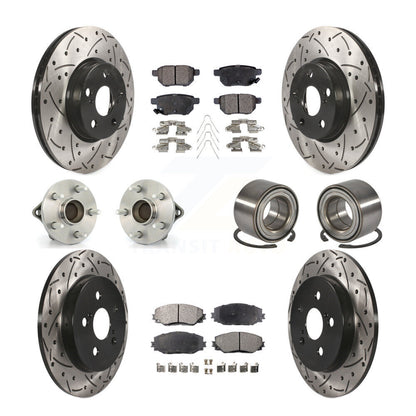 Hub Bearing Coat Brake Rotor Pad Front Rear Kit (10Pc) For Toyota Corolla Matrix