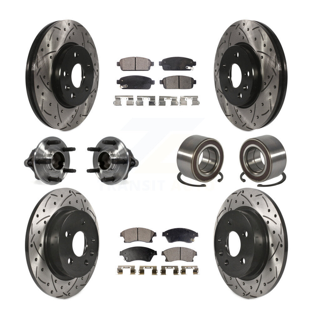 Hub Bearing Coated Brake Rotor And Pad Front Rear Kit (10Pc) For Chevrolet Sonic