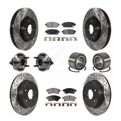 Hub Bearing Coated Brake Rotor And Pad Front Rear Kit (10Pc) For Chevrolet Sonic