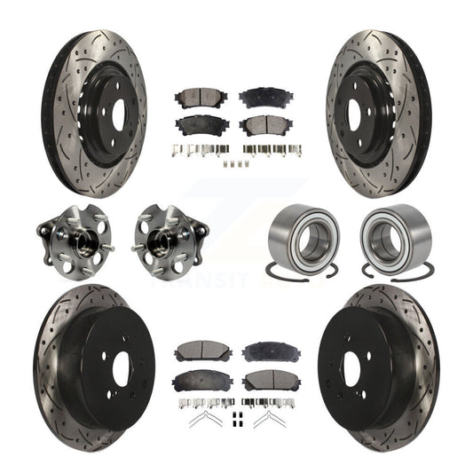 Hub Bearing Coated Brake Rotor & Pad Front Rear Kit (10Pc) For Toyota Sienna AWD