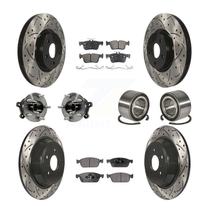 Hub Bearing Coated Brake Rotor Pad Front Rear Kit (10Pc) For Ford Escape Lincoln