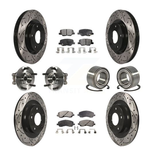 Hub Bearing Coat Brake Rotor Pads Front Rear Kit (10Pc) For Mitsubishi RVR Sport