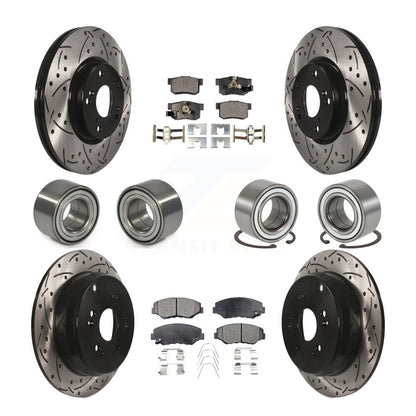 Bearing Coated Brake Rotor & Pads Front Rear Kit (10Pc) For 2005-2006 Honda CR-V