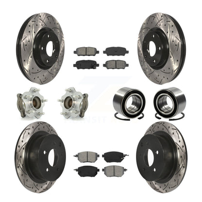 Hub Bearing Coat Brake Rotor Pads Front Rear Kit (10Pc) For Nissan Altima Maxima