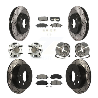 Hub Bearing Coated Disc Brake Rotor Pads Front Rear Kit (10Pc) For Dodge Caliber