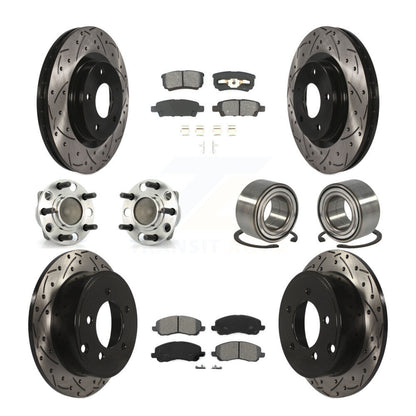 Hub Bearing Coated Disc Brake Rotor Pads Front Rear Kit (10Pc) For Dodge Caliber