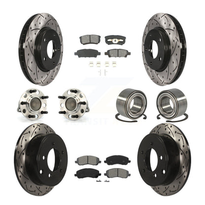 Hub Bearing Coated Disc Brake Rotor Pads Front Rear Kit (10Pc) For Dodge Caliber