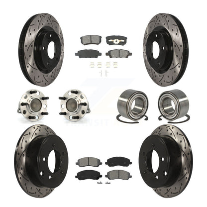 Hub Bearing Coat Brake Rotor Pads Front Rear Kit (10Pc) For Jeep Patriot Compass