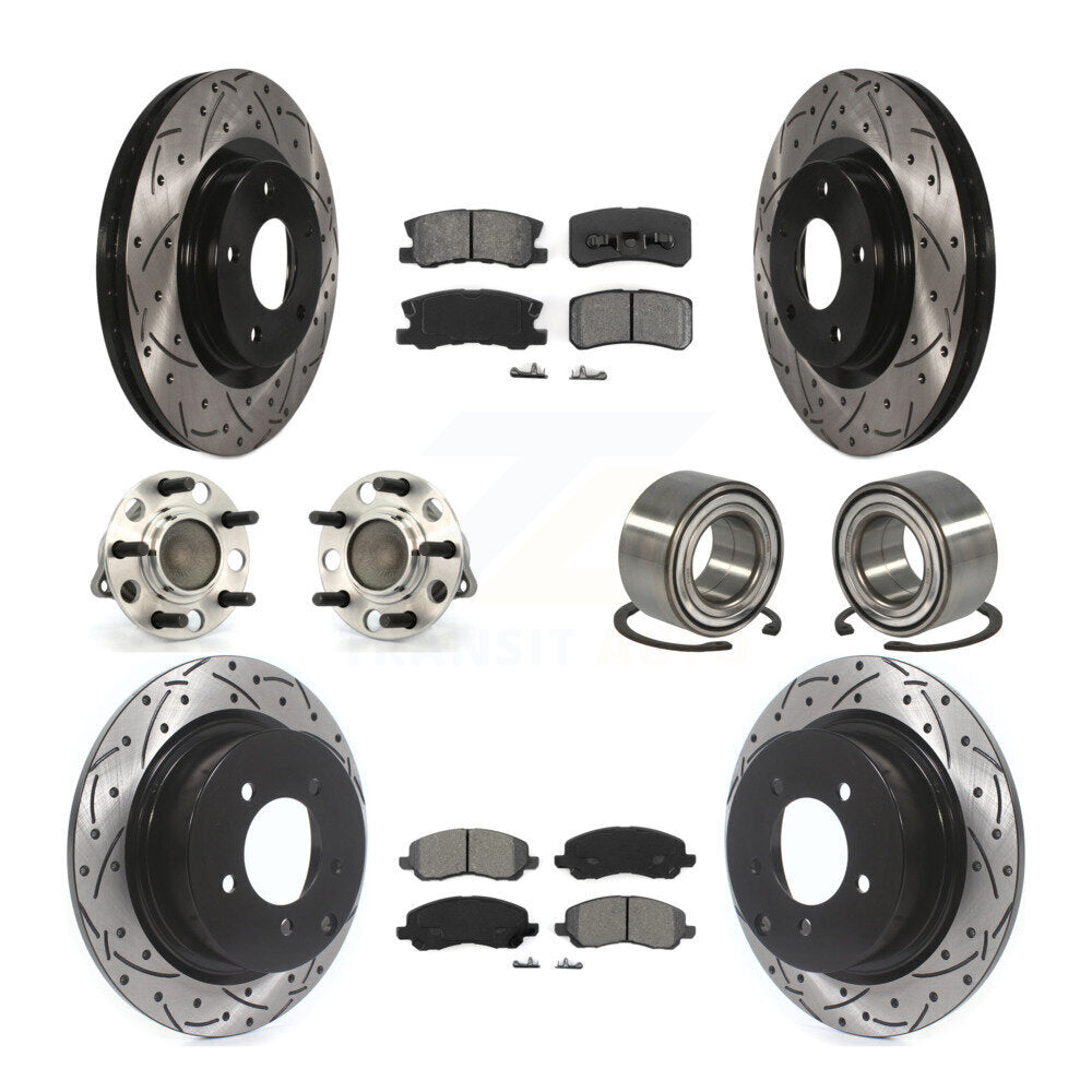 Hub Bearing Coat Brake Rotor Pads Front Rear Kit (10Pc) For Jeep Patriot Compass