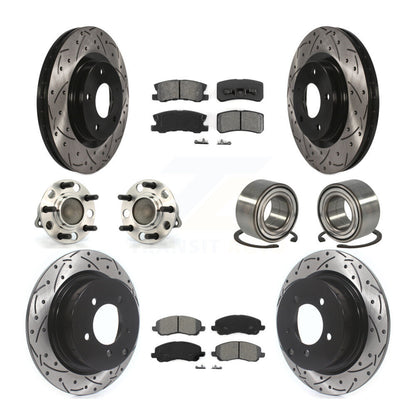 Hub Bearing Coat Brake Rotor Pads Front Rear Kit (10Pc) For Jeep Patriot Compass