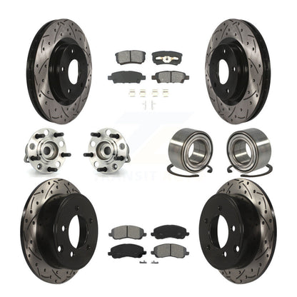 Hub Bearing Coat Brake Rotor Pads Front Rear Kit (10Pc) For Jeep Patriot Compass