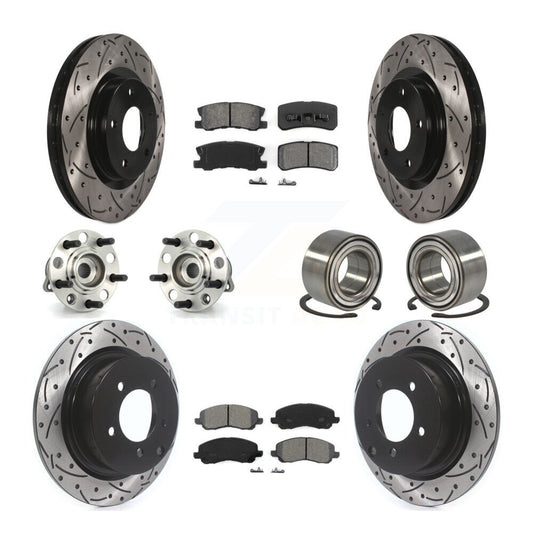 Hub Bearing Coat Brake Rotor Pads Front Rear Kit (10Pc) For Jeep Patriot Compass