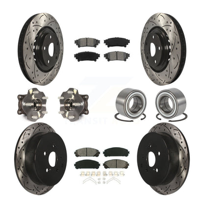Hub Bearing Coated Brake Rotor & Pad Front Rear Kit (10Pc) For Toyota Highlander
