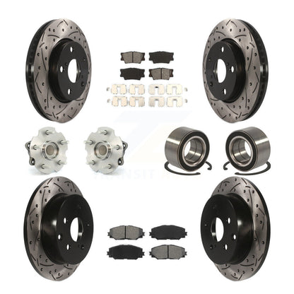 Hub Bearing Coated Brake Rotor & Pad Front Rear Kit (10Pc) For 2010 Lexus HS250h