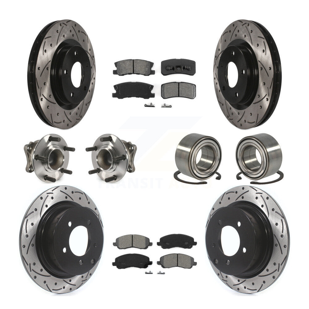 Hub Bearing Coat Brake Rotor Pads Front Rear Kit (10Pc) For Mitsubishi Outlander