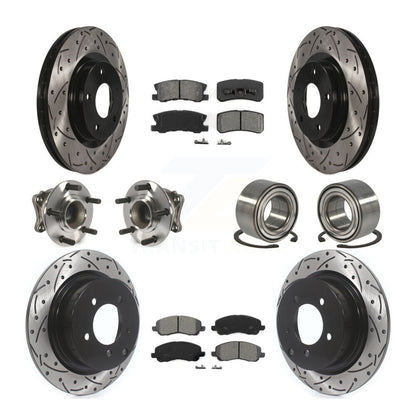 Hub Bearing Coat Brake Rotor Pads Front Rear Kit (10Pc) For Mitsubishi Outlander