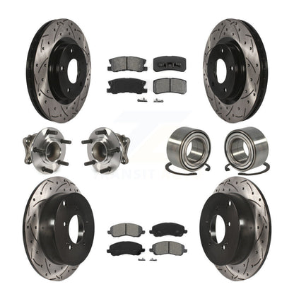 Hub Bearing Coat Brake Rotor Pads Front Rear Kit (10Pc) For Mitsubishi Outlander