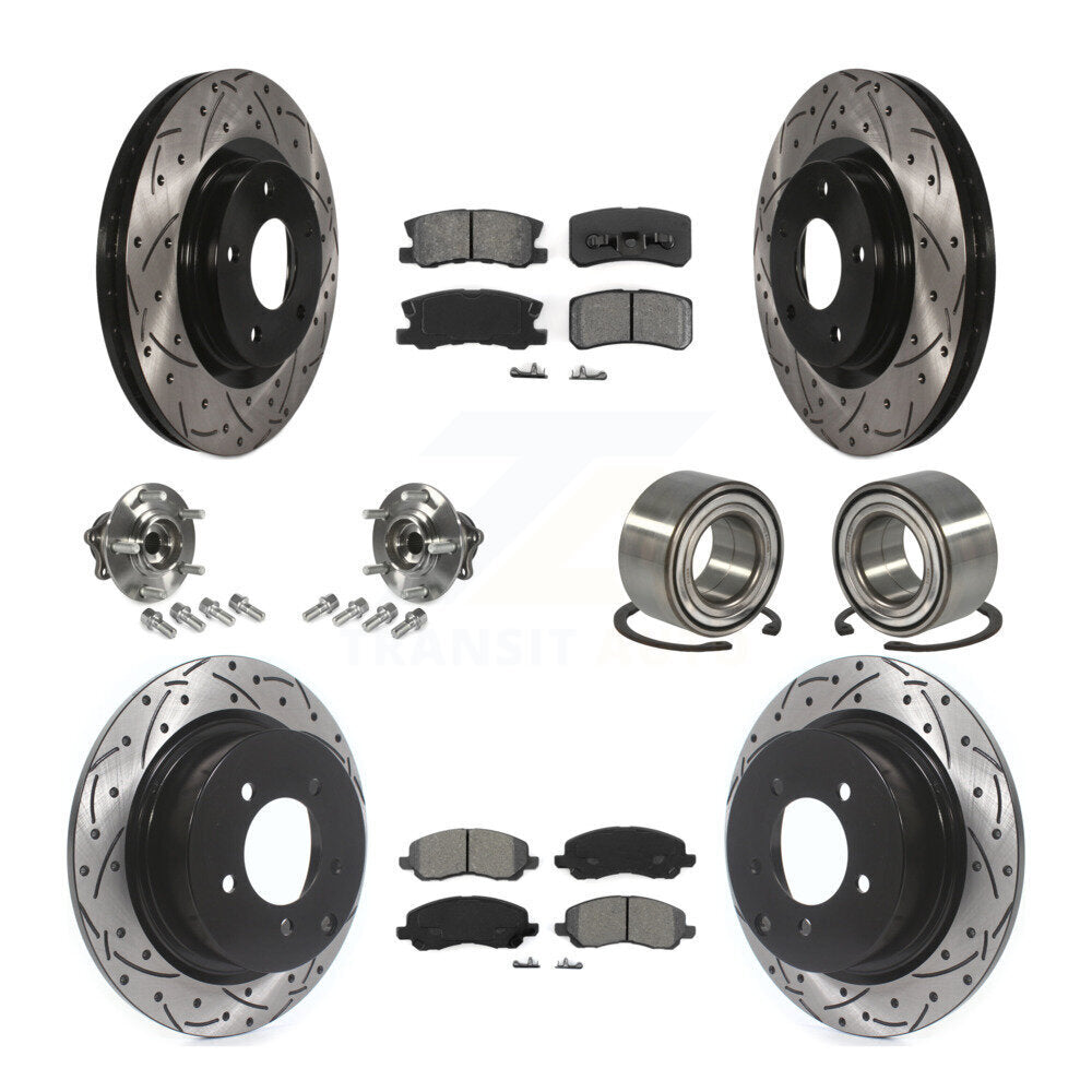 Hub Bearing Coat Brake Rotor Pads Front Rear Kit (10Pc) For Mitsubishi Outlander