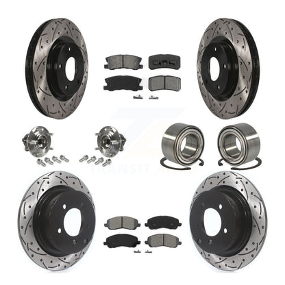 Hub Bearing Coat Brake Rotor Pads Front Rear Kit (10Pc) For Mitsubishi Outlander