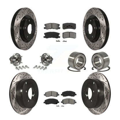 Hub Bearing Coat Brake Rotor Pads Front Rear Kit (10Pc) For Mitsubishi Outlander