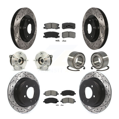 Hub Bearing Coat Brake Rotor Pads Front Rear Kit (10Pc) For Mitsubishi Outlander