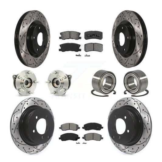 Hub Bearing Coat Brake Rotor Pads Front Rear Kit (10Pc) For Mitsubishi Outlander