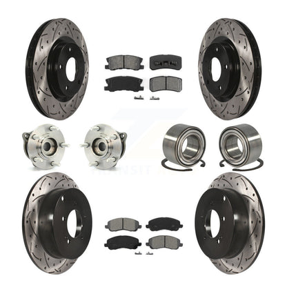Hub Bearing Coat Brake Rotor Pads Front Rear Kit (10Pc) For Mitsubishi Outlander