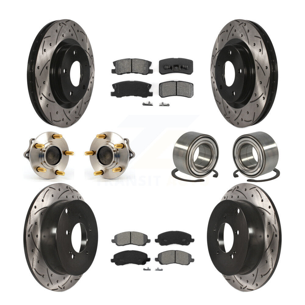 Hub Bearing Coat Brake Rotor Pads Front Rear Kit (10Pc) For Mitsubishi Outlander