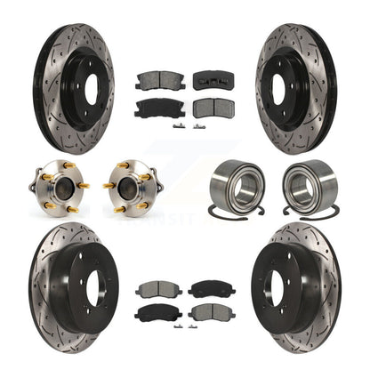 Hub Bearing Coat Brake Rotor Pads Front Rear Kit (10Pc) For Mitsubishi Outlander
