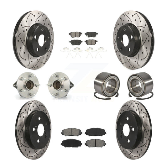 Hub Bearing Coat Brake Rotor Pad Front Rear Kit (10Pc) For Toyota Corolla Matrix