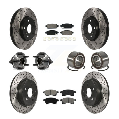 Hub Bearing Coated Brake Rotor And Pad Front Rear Kit (10Pc) For Chevrolet Sonic