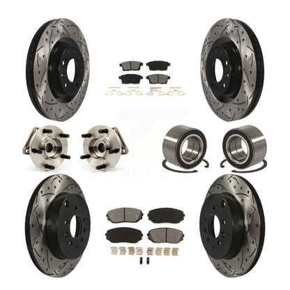 Hub Bearing Coat Brake Rotor Pads Front Rear Kit (10Pc) For 07-15 Mazda CX-9 AWD