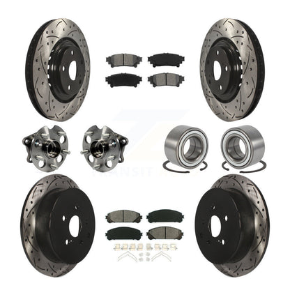 Hub Bearing Coated Brake Rotor & Pad Front Rear Kit (10Pc) For Toyota Sienna AWD