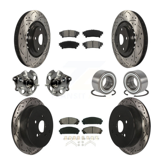 Hub Bearing Coated Brake Rotor & Pad Front Rear Kit (10Pc) For Toyota Sienna AWD