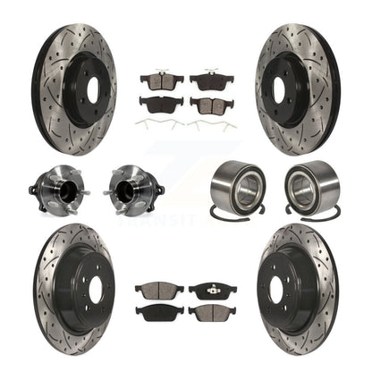 Hub Bearing Coated Brake Rotor Pad Front Rear Kit (10Pc) For Ford Escape Lincoln